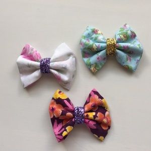 Set of 3 Handmade Floral Bows 💐